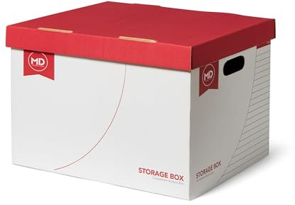 Morgan's Direct Large Archive Storage Boxes With Lids - Cardboard Business Filing Moving - 387mm x 327mm x 275mm - Pack 10