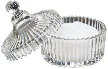 Förvaringsbehållare För Kroppspuder Och Städpuder - 800ml Glaslåda Med Sminkpuff | Pulverskål Med Lock Dusting Powder Och Talk - För Kvinnors Bad, Smink, Kosmetik, Hudvård, Toalettbord