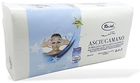 RO.IAL. ASCIUGAMANI DI CARTA RESISTENTI X18 CONFEZIONI DA 60PZ | USO PROFESSIONALE CARTONE INTERO