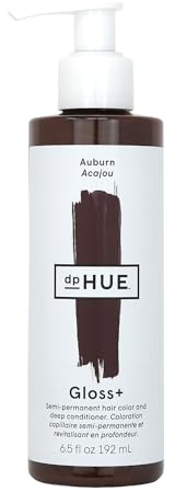 dpHUE Gloss+, Auburn - 6.5 oz (8-12 Applications) - Semi-Permanent Hair Color & Conditioner - Lasts Up to Eight Washes - Paraben, SLS & SLES Sulfate Free - Vegan, Leaping Bunny Certified