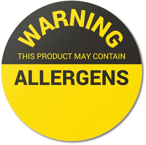 300 Labels, 1 Pack - Customizable Allergy Warning Stickers (1.5 inch, Circle Dot) Write-in Allergen Labels for Allergen Alert Food Advisory, Food Packing, Delis and Restaurants