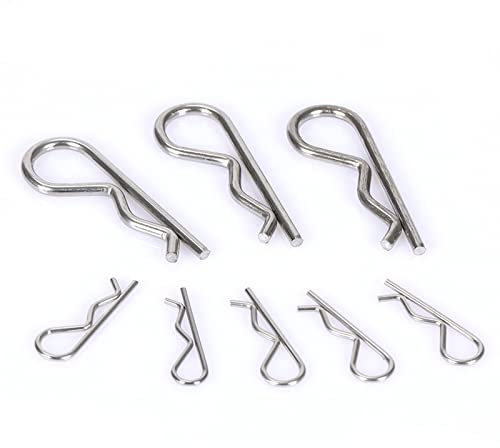 Assortiment de 20 goupilles fendues - Clips R - Épingles à cheveux plaquées zinc - Kit d'assortiment de pinces d'attelage pour système de verrouillage de goupille d'attelage - Plusieurs tailles M1-M3