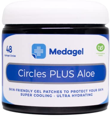 Medagel Circles Plus Aloe, almohadillas de hidrogel sin parabenos, prevención de ampollas, enfriamiento instantáneo y alivio calmante para el dolor de lactancia, picaduras de insectos, ampollas,