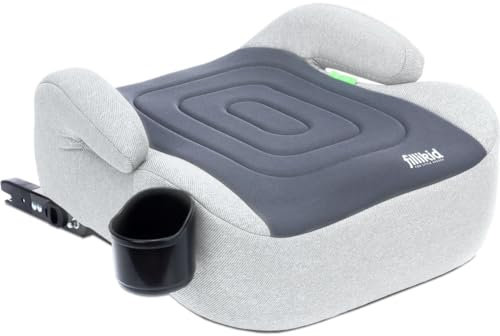 Fillikid Sitzerhöhung i-Size Norm mit ISOFIX Befestigungssystem Kinder Auto Sitz Gruppe 3 125 – 150 cm Körpergröße ECE R129 (I-Size GRAU)
