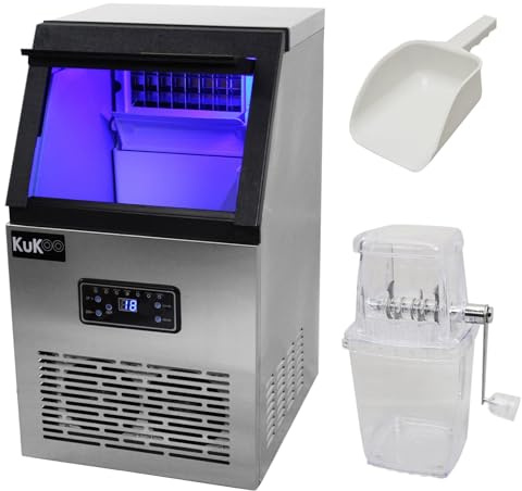 Máquina de Hielo Comercial KuKoo de Acero Inoxidable 40kg/24hr