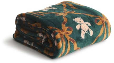 Vera Bradley Women's Fleece Plush Throw Blanket, Bear Mosaic, One Size