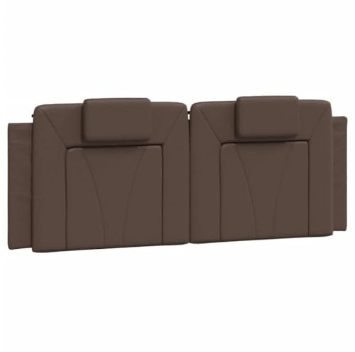 vidaXL Kissen für Kopfteil Viana, Rückenpolster Polster für Bettkopfteil, Rückenkissen Lesekissen Polsterkopfteil Wandkissen, Braun 140cm Kunstleder