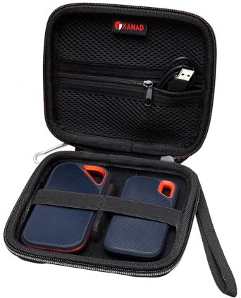 XANAD Hard Drive Case for Sandisk or Samsung SSD, fits Sandisk Pro or Samsung T7 Shield/T7 Touch 250GB-4TB External Solid State Drives - Black