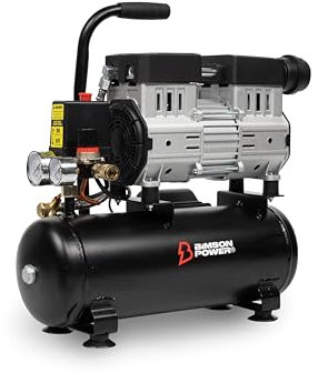 Bimson Power Low Noise Electric Air Compressor - 8 Litre, 750W, 116PSI, Oil Free, 131L/min, 2 Year Warranty, UK 13 Amp, Portable, Lightweight, Ideal for DIY, Workshop, Tradespeople