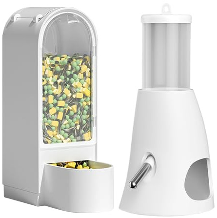 Bouteille d'eau pour Hamster - Distributeur de Nourriture et Eau Complet - Accessoires de Cage, Fournitures pour Rongeurs, Abreuvoir pour Hamster Nain, Gerbille, Chinchilla et Hérisson
