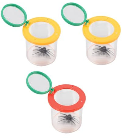 Mikinona 3stücke Junge Mädchen Insektensammler-Box Aus Kunststoff Beobachtungsbox Mit Lupenabdeckung Für Outdoor-entdeckung Insektensichtgerät Für Junge Naturforscher