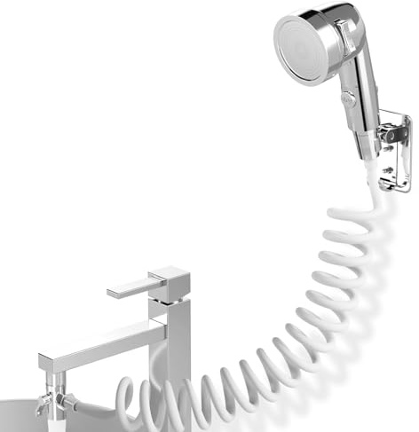 Handdusch för tvättställ, handfat dusch med 3M-slang, handdusch duschmunstycke set med hållare, handfat dusch för hårtvätt, handfat dusch för badrum för funktionshinder, äldre människor