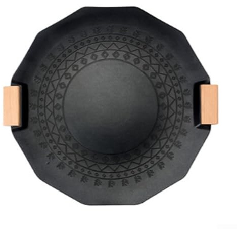 Padella per barbecue da campeggio, piastra per barbecue all'aperto con manico a sei punte per fornello a gas Teppanyaki per campeggio picnic cucina (40 cm nero)