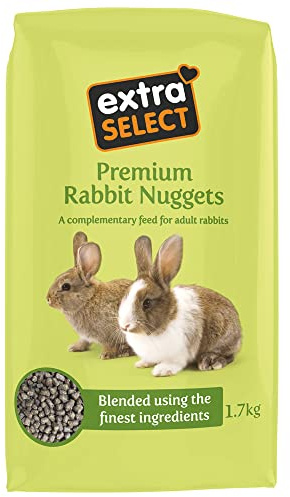 Extra Select Premium Rabbit Nuggets - Outdoor/Indoor Rabbit Food Pellets with Essential Vitamins & Minerals - 1.7kg