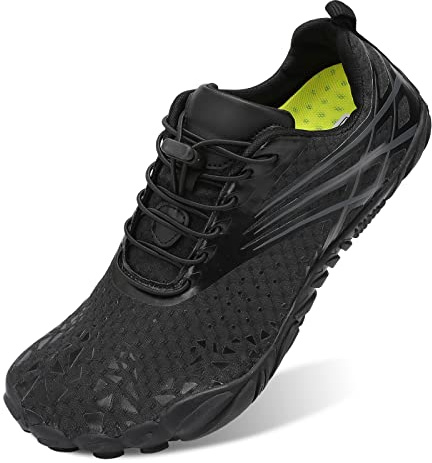 Unisex Athletic Water Hiking Shoes - Men's & Women's Quick Dry Barefoot Aqua Swim Shoes - Solid Black 15W/14M