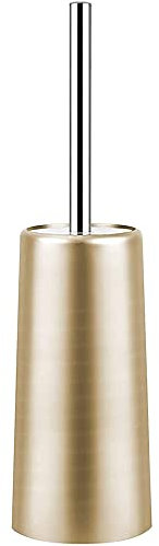 Escobilla de inodoro de acero inoxidable con escobillero y soporte, juego de cepillo limpiador de inodoro para baño (dorado)