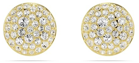 Swarovski Meteora stud earrings, White, Gold-tone plated