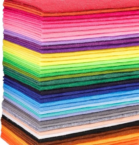 PLMMOUT 40 Stück Filzstoff Bastelfilz, 20x30CM Filz zum Basteln, Kinder Vliesstoff Stoff Filzplatten, DIY Filzplatten für Handwerk Nähen Projekte Patchwork