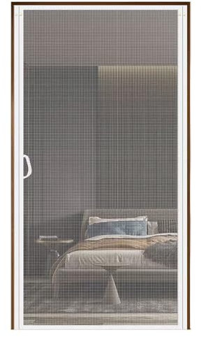 Cortina Mosquitera para Puertas 165x235cm Mosquiteras Enrollables Cierre magnético Que se Cierra con para Puertas Correderas,Blanco