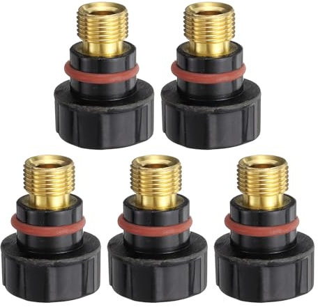 sourcing map 5pcs TIG Back Cap 57Y04 Fit Welding Torch WP-17, WP-18, WP-26 Long Back Cap for TIG Torch Part Accessory Replacement Part