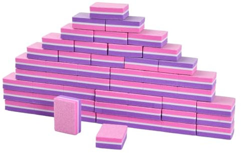 50 Pcs Mini Blocs Polissoirs à Ongles, Tampon à Poncer Bloc Polissoir a Ongle Ponçage Buffer Ongles Professionnelle Double Face 100/180 Buffer Lavable pour Ongles en Naturel, Gel, Acrylique