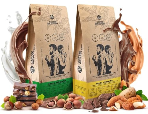 Coffee Broastery Coffee Beans Set 2x1kg | Brazil Mogiana | Brazil Cerrado | Brazilian | Speciality Coffee | Freshly Roasted | Fresh Coffee | Coffee Bags | Coffee Beans 1kg | Espresso 2000g