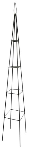 Windhager Obelisk quadratisch, pulverbeschichtetes Stahlgerüst 40 x 40 x 250 cm, Grün, Rankgitter, Pflanzenstütze, Kletterhilfe für Pflanzen, Rankgerüst, Rankhilfe, Rankkäfig, wetterfest