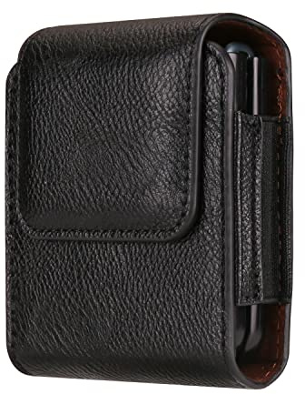 Petit Sac de Ceinture Cuir Compatible avec Samsung Galaxy Z Flip 6 5 4 3 2 1 5G/SM F7070/F7000/F7110, Pochette Telephone Étui Ceinture Sacoche Compatible avec Moto Razr 50 40 Ultra/Razr+/P50 Pocket