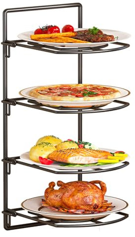 LYHXYLFT Bandeja De Preparación De Alimentos, Plato Apilable For Preparar Frutas Y Verduras, Estante For Artículos Diversos De Cocina, For Ollas Calientes Caseras, Cocinas Y Restaurantes(Black,4tier)