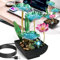 Fuente de Mesa Interior Fuente de Interior Cascada con Luces LED y pavimentado 15x13x26cm Fuente de Agua Feng Shui Relajante Interior pequeña Fuente Decorativa para hogar Oficina