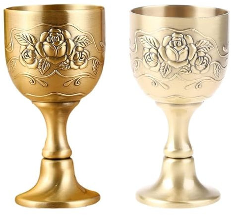 Copas de vino de aleación vintage, copas de cáliz, copas de vino tinto para fiestas, copas de vino para bebidas de boda