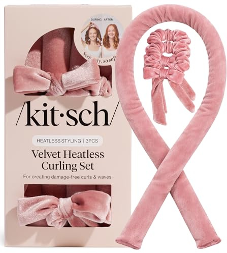Kitsch Velvet Heatless Curls Overnight Set - Terracotta