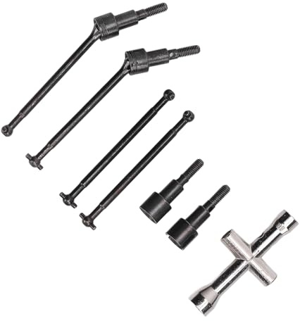 RiToEasysports Kit de Eje de Transmisión de Acero para Automóvil RC, Transferencia de Torsión Lisa de Reemplazo del Eje Trasero Delantero para 16101 16102 16210, Instalación Fácil, Transferencia de