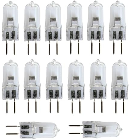 TYKGSQIP Lampadina alogena G6.35 12V/24V 150W 250W lampada a capsula a lunga durata GY6.35 base sorgente luminosa alogena, per decorazioni domestiche e illuminazione di vetrine (24v 250w 14 pezzi)