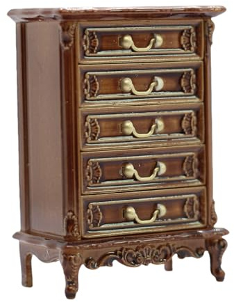 Mirweon Meuble miniature avec tiroir fonctionnel - Commode pour maisons de poupée à l'échelle 1/12 - Décoration de maisons de poupée