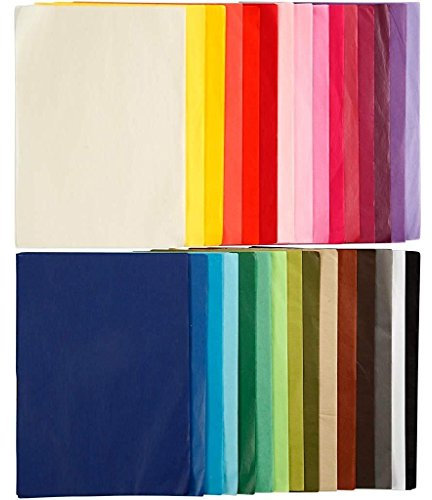 Creavvee Mehrfarbiges Seidenpapier, 300 Blatt, DIN A4, 21 x 29,7 cm, Hochzeit & Geburtstag, Verpackungsmaterial, Craftpapier