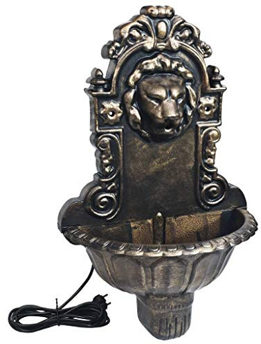 Tidyard Fontana a Muro Design a Testa di Leone Plastica 41 x 22,5 x 65 cm