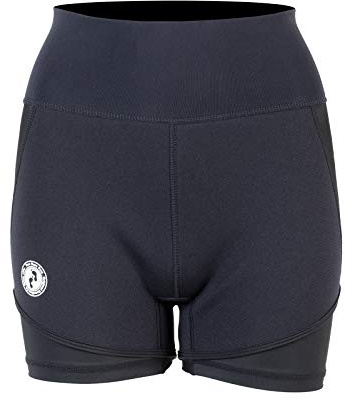 Two Bare Feet Women’s Neoprene Wetsuit Hotpants – 2.5mm Thermal Short Shorts for Swimming, Surfing & Water Sports (Black Overlaid, M)