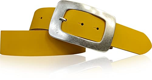 FRONHOFER Damen Ledergürtel 4 cm mit großer Gürtelschnalle in altsilber, echt Leder, 18421