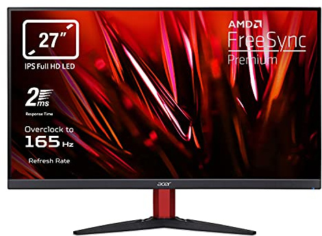 Acer LCD KG272SBMIIPFX Monitor Gaming de 27 Full HD 144Hz (69 cm, 1920x1080, Pantalla LED 16:9, ZeroFrame, ComfyView, AMD FreeSync, Tiempo de Respuesta 2ms G2G, HDMI, VGA) Pantalla Gaming Color Negro