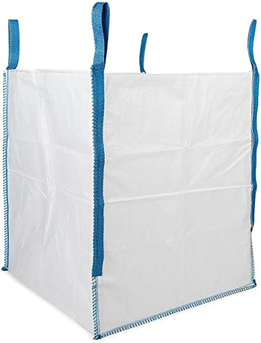 DURASACK Heavy Duty Builder's Bulk Bags 200-Gallon White Woven Polypropylene Contractor Trash Bags for Demo and Construction, Holds up to 2200 lbs, Open Top