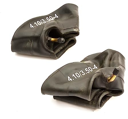 Pack of 2 Innertubes 4.10/3.50-4 Inner Tube Bent Schrader Valve 4 Inch Wheel Barrow Wheelbarrow Sack Truck Hand Cart Trolley Mobility Scooter Golf Buggy 4.10-4/3.50-4 Tyre Tube Natural Rubber