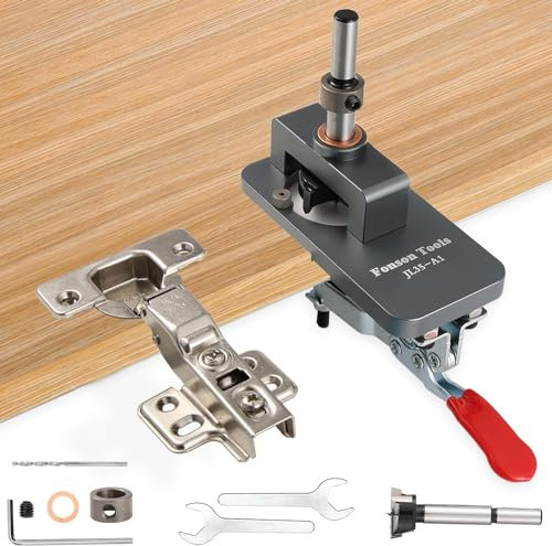 35mm Concealed Door Hinge Jig,Aluminum Alloy Accurate Locking Cabinet Hinge Hole Drilling Jig,for Door Concealed Installation Household Tools Aluminum Alloy Hole Opener (Aluminium 35)