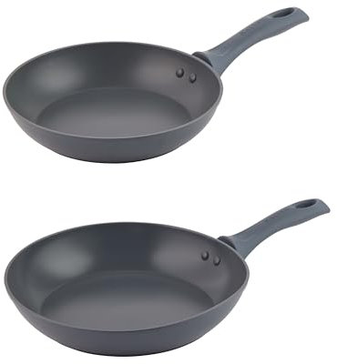 Salter COMBO-8845A Marino 2 Piece Frying Pan Set – 24 & 28cm Non-Stick Induction Frying Pans, Forged Aluminium Skillet Pans, Cook Using Little/No Oil, Pancake/Omelette/Egg Pan, Healthy Family Cooking