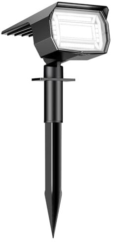 btfarm 1 Pezzi 72LED Luci Solari da Giardino Potenti, 3 Livelli di Luminosità Lampade Faretti Solari a LED da Esterno, IP65 Impermeabile Lampada Lampioni Solare per Cortile, Alberi, Bianco Freddo