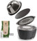 Classe Italy | Barbecue a Carbonella con Griglia in Ghisa, Coperchio cottura forno e Piastra. Da Balcone, Portatile. Include Batteria Ricaricabile, Carbone e Gel per accensione. MASTER GRILLER Nero