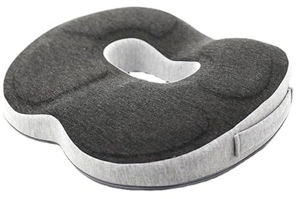 Nicoone Cojín de asiento ortopédico,Almohada ergonómica de espuma viscoelástica,Cojín de hemorroides para silla de oficina,Cojín de asiento para coxis, ciática, hemorroides, alivio del dolor de
