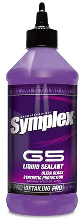 Sellador Para Autos [Symplex G5] Protección Sintética Efecto Espejo de Alto Brillo | Repele Agua y Suciedad | Uso en Pintura y Vidrio | Abrillantador de Fácil Aplicación y Duradero (SYMPLEX G5, 473ML)