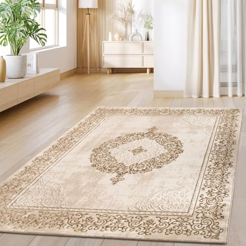 TT Home Alfombra Salón Comedor Vintage Oriental Pelo Corto Diseño Abstracto Robusto, Tamaño:200x280 cm