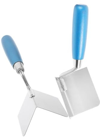 SEWACC 2 Pezzi Spatola Angolare Acciaio Inossidabile Strumento Ergonomico per Intonacatura e Rifinitura Interni Ed Esterni per e Ristrutturazioni Domestiche